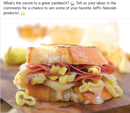 Jeff's Naturals Facebook Sandwich Secrets
