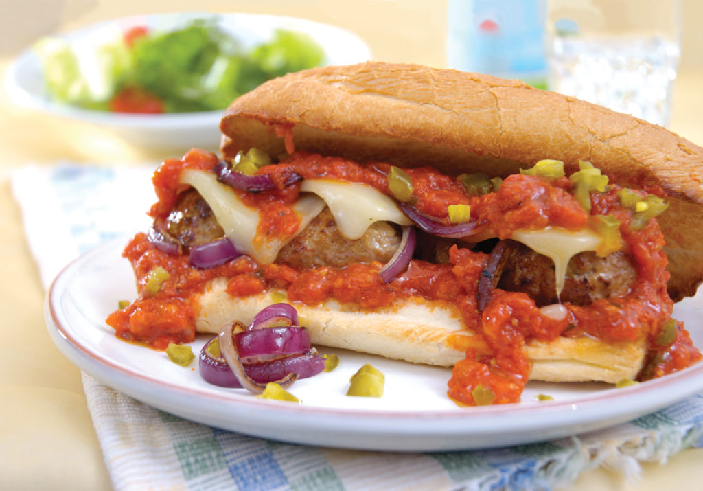 Turkey Meatball Sandwich with Peppers Jeff's Garden Foods