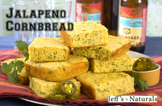 This Jalapeño Cornbread is the perfect side dish with Chili or your favorite soup! Cut into squares or wedges and serve with butter or a black pepper-flavored honey.